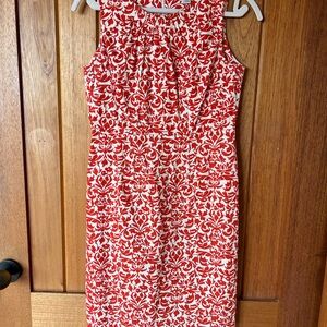 Banana Republic Orange and White Patterned Midi Dress